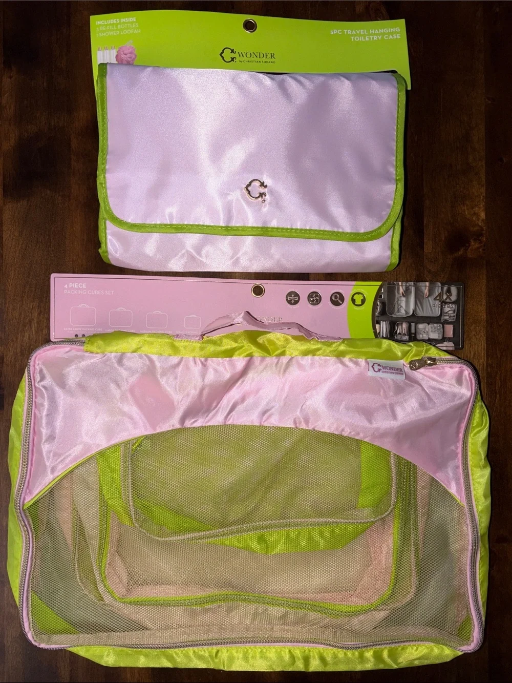 Travel Accessories Set 5PC Hanging Toiletry Case & 4PC Packing Cube NWT
